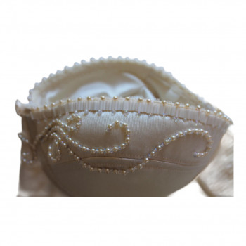 Ivory Korsett 75C/34C Florale Perlen