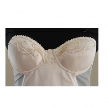 Ivory Korsett 75C/34C Florale Perlen