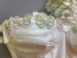 White Corset 36B – Butterflies