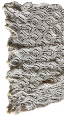 Merino Lace Stola Creme Weiß